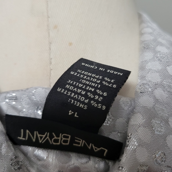 Lane Bryant metallic silver jacquard polka dot blazer size 14 - Picture 6 of 6